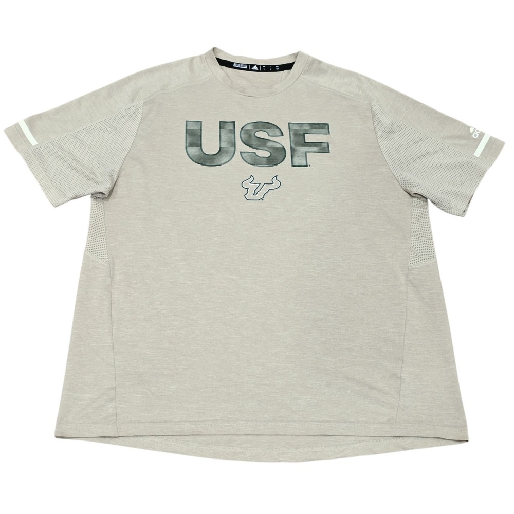 Adidas USF South Florida Bulls Climalite Shirt Men's L Gray Training NCAA